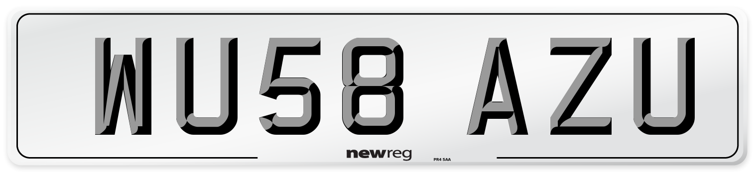 WU58 AZU Number Plate from New Reg